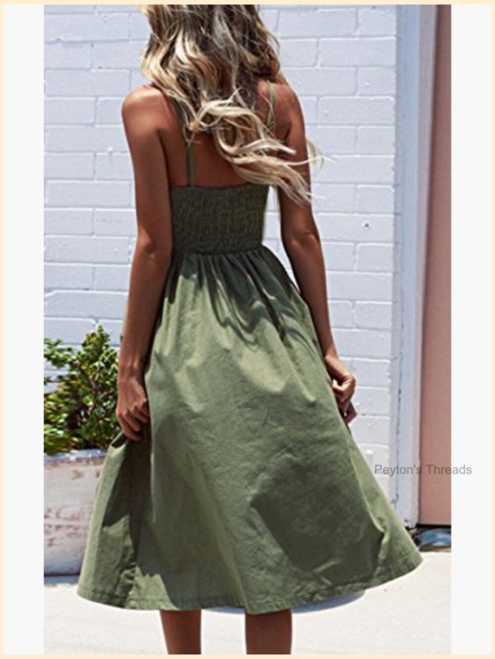 Sleeveless V-Neck Floral Button Down Swing Midi Dress - Picture 3 of 7